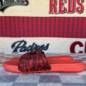 Size 12 - Under Armour 3024434-602 Men's UA ANSA Graphic Slides Rush Red